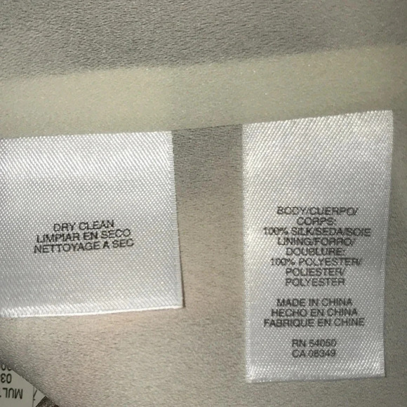 JONES NEW YORK COLLECTION silk semi-sheer long sleeve button up top NEW size 2P - Picture 12 of 13